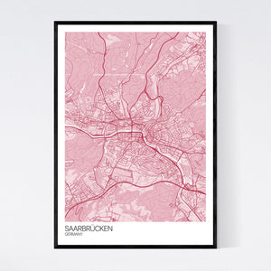 Saarbrücken City Map Print
