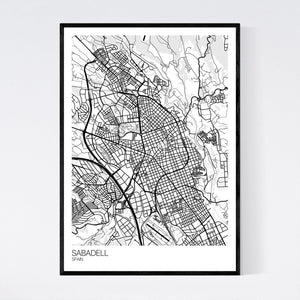 Sabadell City Map Print