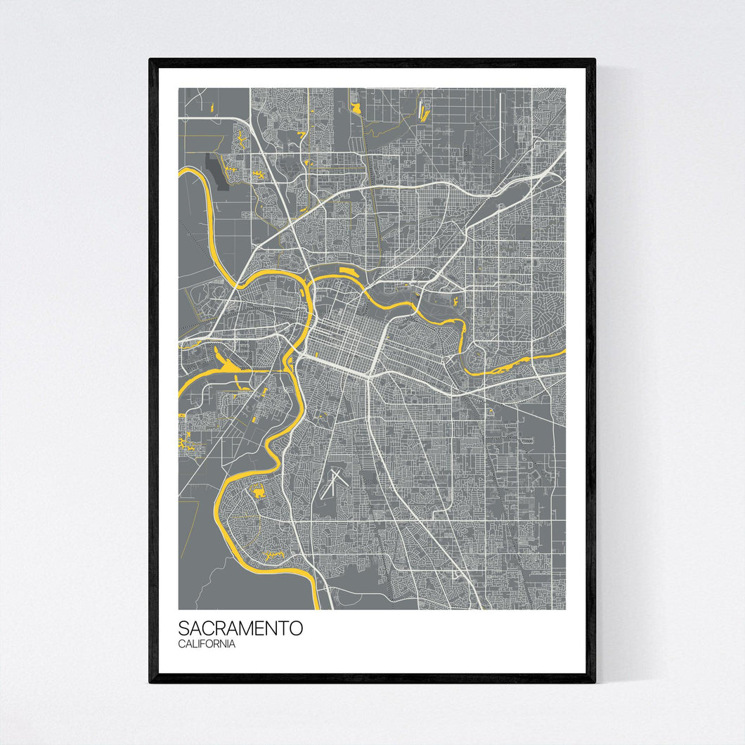 Sacramento City Map Print