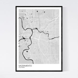 Sacramento City Map Print