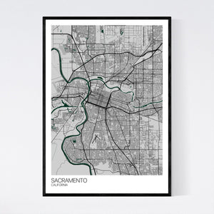 Sacramento City Map Print