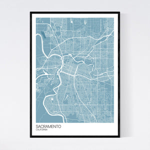 Sacramento City Map Print