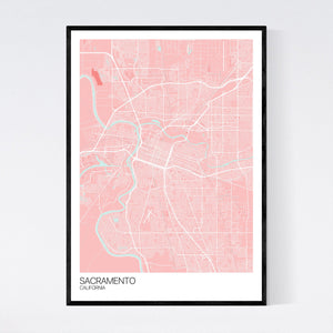 Sacramento City Map Print