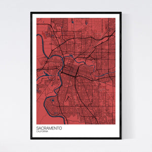 Sacramento City Map Print