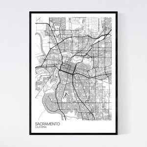 Sacramento City Map Print