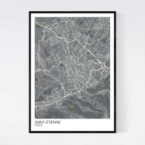 Saint-Étienne City Map Print