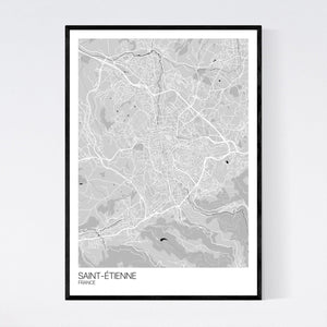 Saint-Étienne City Map Print