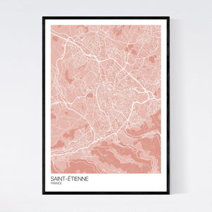 Saint-Étienne City Map Print