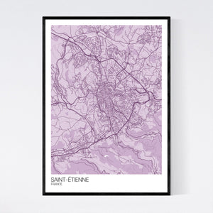 Saint-Étienne City Map Print