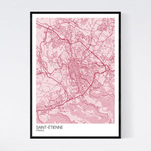 Saint-Étienne City Map Print