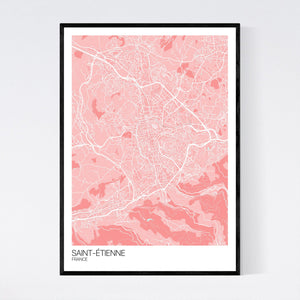 Saint-Étienne City Map Print