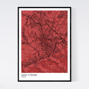 Saint-Étienne City Map Print