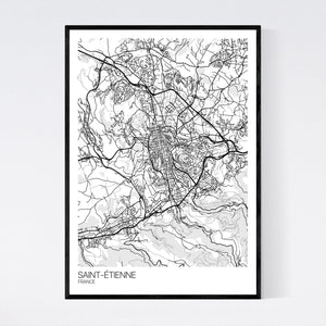 Saint-Étienne City Map Print