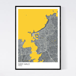 Saint-Malo Town Map Print