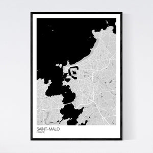 Saint-Malo Town Map Print