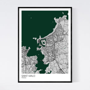 Saint-Malo Town Map Print