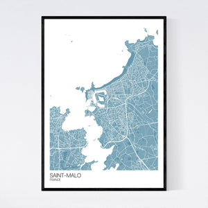 Saint-Malo Town Map Print