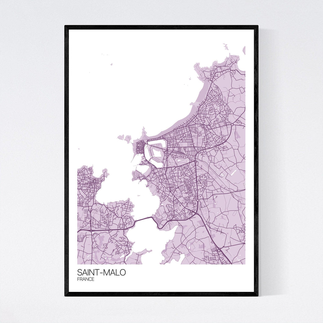 Saint-Malo Town Map Print