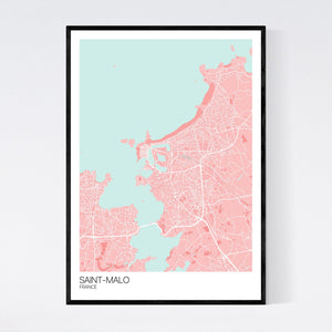 Saint-Malo Town Map Print
