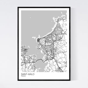 Saint-Malo Town Map Print