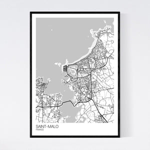 Saint-Malo Town Map Print