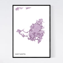 Load image into Gallery viewer, Saint Martin Island Map Print