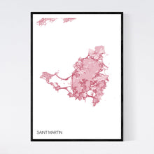 Load image into Gallery viewer, Saint Martin Island Map Print