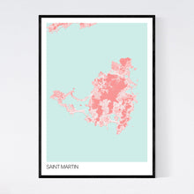 Load image into Gallery viewer, Saint Martin Island Map Print