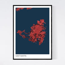 Load image into Gallery viewer, Saint Martin Island Map Print