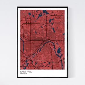 Saint Paul City Map Print