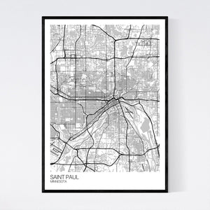 Saint Paul City Map Print