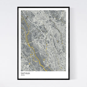 Saitama City Map Print