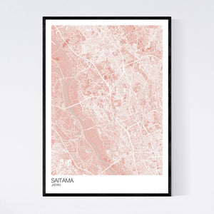 Saitama City Map Print