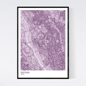 Saitama City Map Print