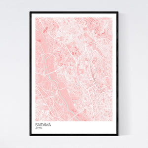 Saitama City Map Print