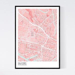 Salford City Map Print
