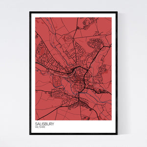 Salisbury City Map Print
