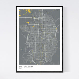 Salt Lake City City Map Print