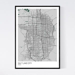 Salt Lake City City Map Print