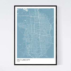 Salt Lake City City Map Print