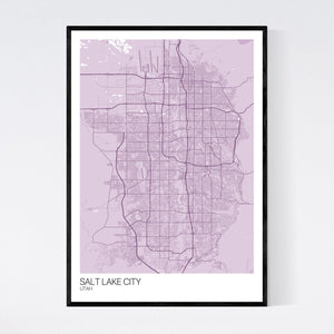 Salt Lake City City Map Print