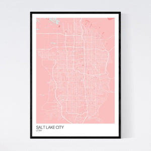 Salt Lake City City Map Print