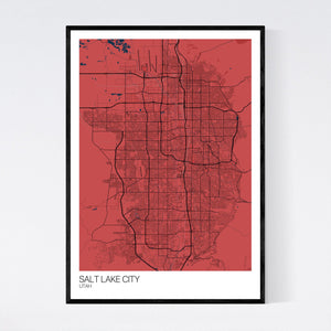 Salt Lake City City Map Print