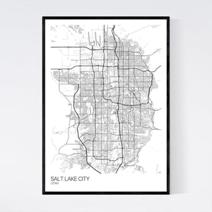 Salt Lake City City Map Print