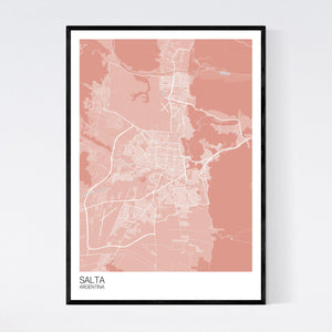 Salta City Map Print