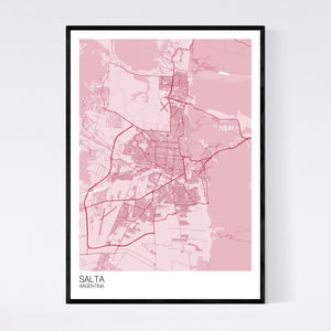 Salta City Map Print