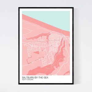 Saltburn-by-the-Sea Town Map Print