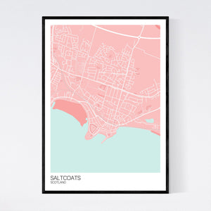 Saltcoats Town Map Print