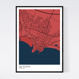 Saltcoats Town Map Print