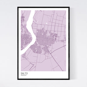 Salto City Map Print